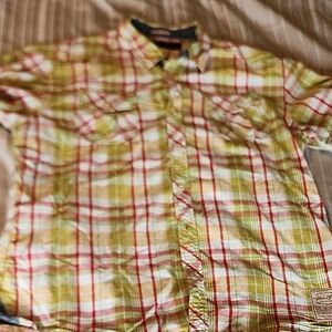 Akoo and Company Men's Plaid Shirt - Green and Red size xl